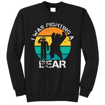 I Was Fighting A Bear Funny Head Injury Concussion Retro Sweatshirt