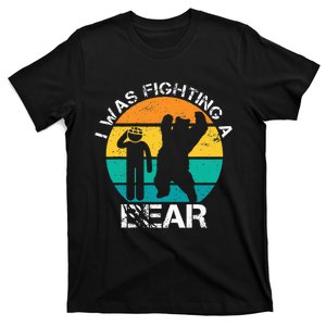 I Was Fighting A Bear Funny Head Injury Concussion Retro T-Shirt