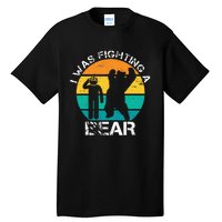 I Was Fighting A Bear Funny Head Injury Concussion Retro Tall T-Shirt