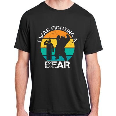 I Was Fighting A Bear Funny Head Injury Concussion Retro Adult ChromaSoft Performance T-Shirt