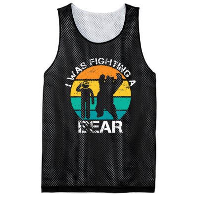 I Was Fighting A Bear Funny Head Injury Concussion Retro Mesh Reversible Basketball Jersey Tank