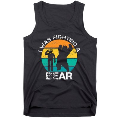 I Was Fighting A Bear Funny Head Injury Concussion Retro Tank Top