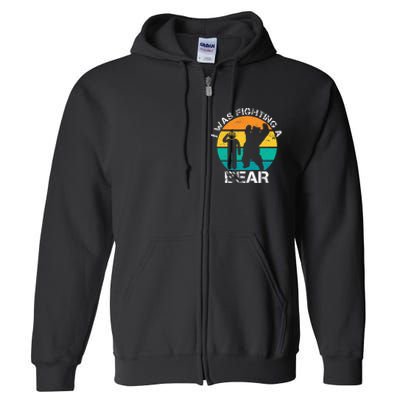 I Was Fighting A Bear Funny Head Injury Concussion Retro Full Zip Hoodie