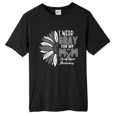 I Wear Gray For My Mom Brain Tumor Awareness Ribbon Sunflowe Great Gift Tall Fusion ChromaSoft Performance T-Shirt