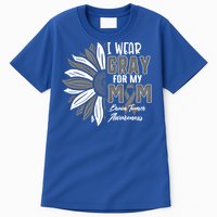 I Wear Gray For My Mom Brain Tumor Awareness Ribbon Sunflowe Great Gift Tall T-Shirt