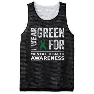 I Wear Green For Mental Health Awareness Month Mesh Reversible Basketball Jersey Tank