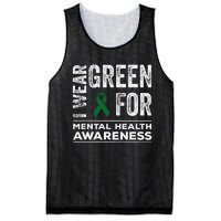 I Wear Green For Mental Health Awareness Month Mesh Reversible Basketball Jersey Tank