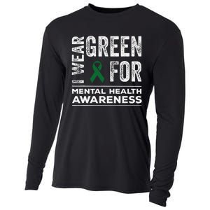 I Wear Green For Mental Health Awareness Month Cooling Performance Long Sleeve Crew