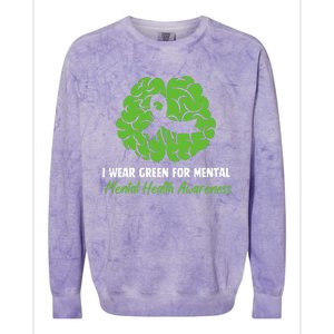 I Wear Green Tal Health Awareness Ribbon Month Meaningful Gift Colorblast Crewneck Sweatshirt