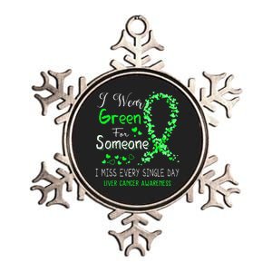 I Wear Green For Someone Liver Cancer Awareness Metallic Star Ornament