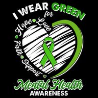 I Wear Green For Mental Health Awareness Love Hope Faith Support Doggie Tank