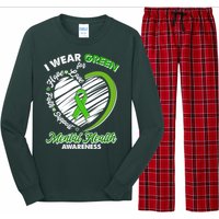 I Wear Green For Mental Health Awareness Love Hope Faith Support Long Sleeve Pajama Set