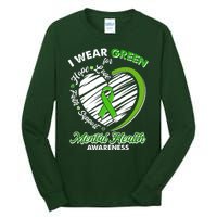 I Wear Green For Mental Health Awareness Love Hope Faith Support Tall Long Sleeve T-Shirt