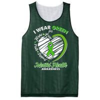 I Wear Green For Mental Health Awareness Love Hope Faith Support Mesh Reversible Basketball Jersey Tank