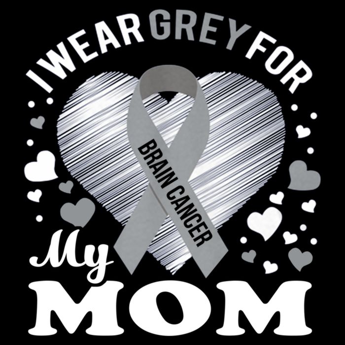 I Wear Grey For My Mom Gift Brain Cancer Awareness Gift Bucket Hat