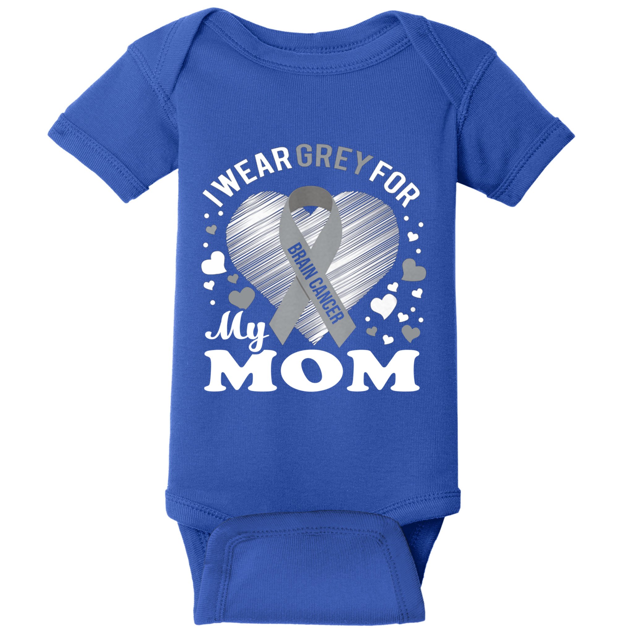 I Wear Grey For My Mom Gift Brain Cancer Awareness Gift Baby Bodysuit