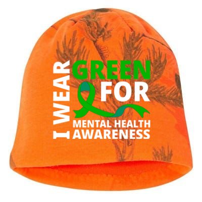 I Wear Green Ribbon Cute Gift Tal Health Awareness Month Gift Kati - Camo Knit Beanie