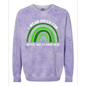 I Wear Green For Mental Health Awareness Colorblast Crewneck Sweatshirt