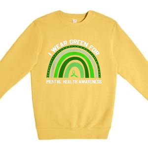 I Wear Green For Mental Health Awareness Premium Crewneck Sweatshirt