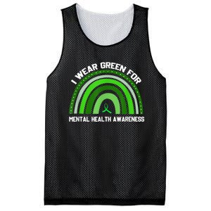 I Wear Green For Mental Health Awareness Mesh Reversible Basketball Jersey Tank