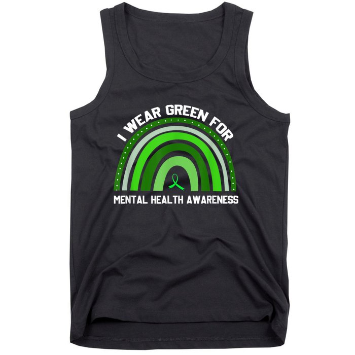 I Wear Green For Mental Health Awareness Tank Top