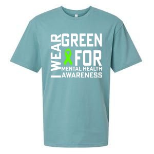 I Wear Green For Mental Health Awareness Month Sueded Cloud Jersey T-Shirt