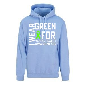 I Wear Green For Mental Health Awareness Month Unisex Surf Hoodie