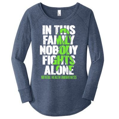 I Wear Green Ribbon Fight The Stigma Tal Health Awareness Great Gift Women's Perfect Tri Tunic Long Sleeve Shirt