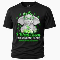 I Wear Green For Mental Health Awareness Ribbon Elephant Cooling Performance Crew T-Shirt