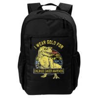 I Wear Gold For Childhood Cancer Awareness Dinosaur Daily Commute Backpack