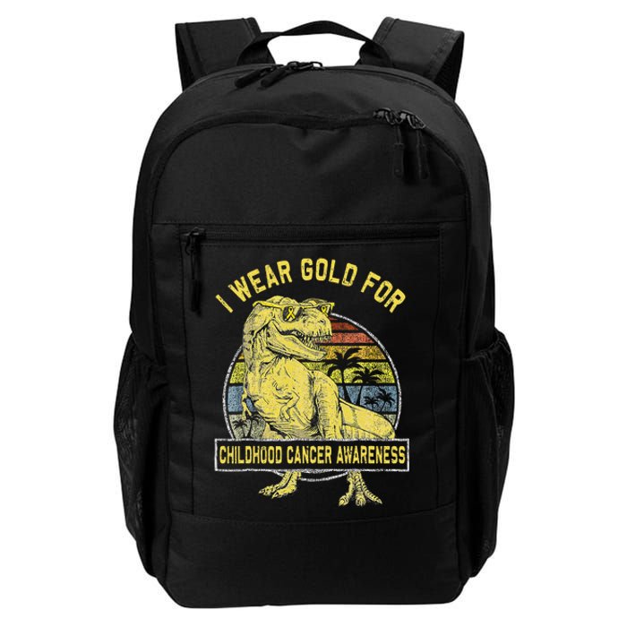 I Wear Gold For Childhood Cancer Awareness Dinosaur Daily Commute Backpack