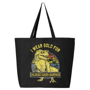 I Wear Gold For Childhood Cancer Awareness Dinosaur 25L Jumbo Tote