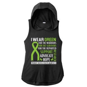 I Wear Green Tal Health Awareness Fight The Stigma Gift Ladies PosiCharge Tri-Blend Wicking Draft Hoodie Tank