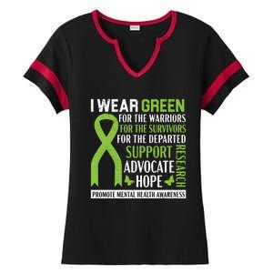 I Wear Green Tal Health Awareness Fight The Stigma Gift Ladies Halftime Notch Neck Tee