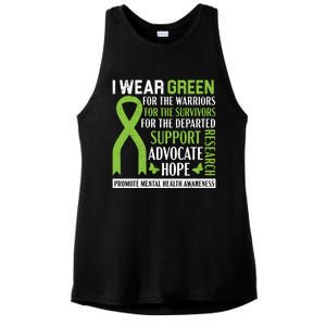 I Wear Green Tal Health Awareness Fight The Stigma Gift Ladies PosiCharge Tri-Blend Wicking Tank