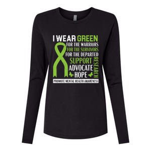 I Wear Green Tal Health Awareness Fight The Stigma Gift Womens Cotton Relaxed Long Sleeve T-Shirt