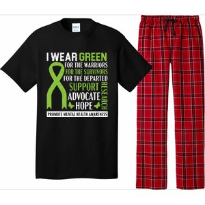 I Wear Green Tal Health Awareness Fight The Stigma Gift Pajama Set