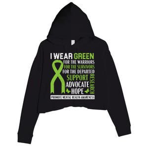 I Wear Green Tal Health Awareness Fight The Stigma Gift Crop Fleece Hoodie