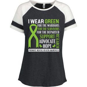 I Wear Green Tal Health Awareness Fight The Stigma Gift Enza Ladies Jersey Colorblock Tee