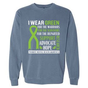 I Wear Green Tal Health Awareness Fight The Stigma Gift Garment-Dyed Sweatshirt