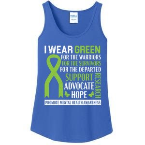 I Wear Green Tal Health Awareness Fight The Stigma Gift Ladies Essential Tank