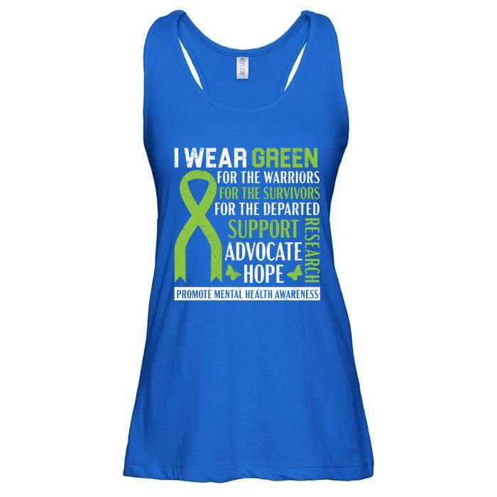 I Wear Green Tal Health Awareness Fight The Stigma Gift Ladies Essential Flowy Tank