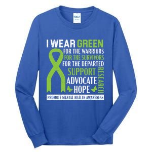 I Wear Green Tal Health Awareness Fight The Stigma Gift Tall Long Sleeve T-Shirt