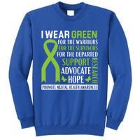 I Wear Green Tal Health Awareness Fight The Stigma Gift Tall Sweatshirt