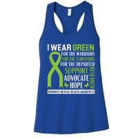 I Wear Green Tal Health Awareness Fight The Stigma Gift Women's Racerback Tank