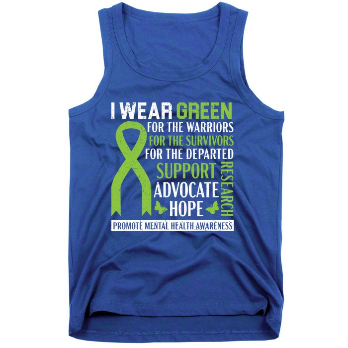 I Wear Green Tal Health Awareness Fight The Stigma Gift Tank Top