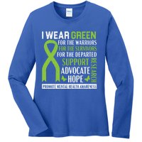 I Wear Green Tal Health Awareness Fight The Stigma Gift Ladies Long Sleeve Shirt