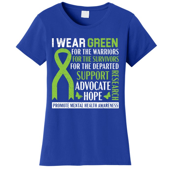 I Wear Green Tal Health Awareness Fight The Stigma Gift Women's T-Shirt