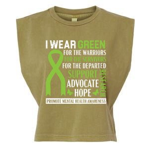 I Wear Green Tal Health Awareness Fight The Stigma Gift Garment-Dyed Women's Muscle Tee