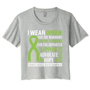 I Wear Green Tal Health Awareness Fight The Stigma Gift Women's Crop Top Tee